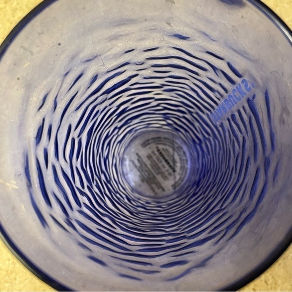 STARBUCKS Glass Tumbler 18oz Wavy Cobalt Blue Summer 2021 - Picture 4 of 13
